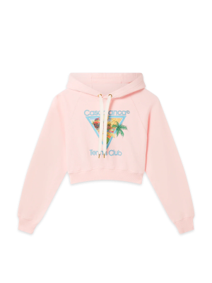 Afro Cubism Tennis Club Cropped Hooded Sweatshirt