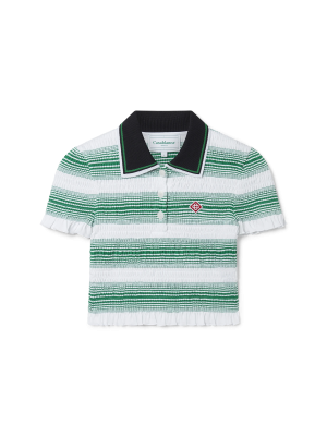 Gradient Striped Polo Top