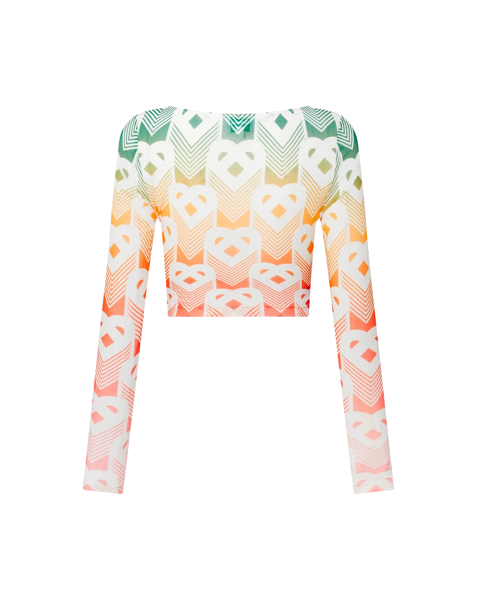 Gradient Heart Monogram Mesh Top - 图片 6