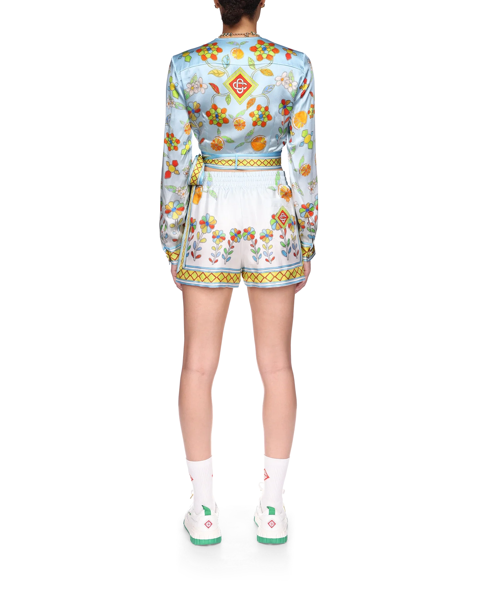 Yoruba Flowers Wrap Long Sleeve Blouse - 图片 4