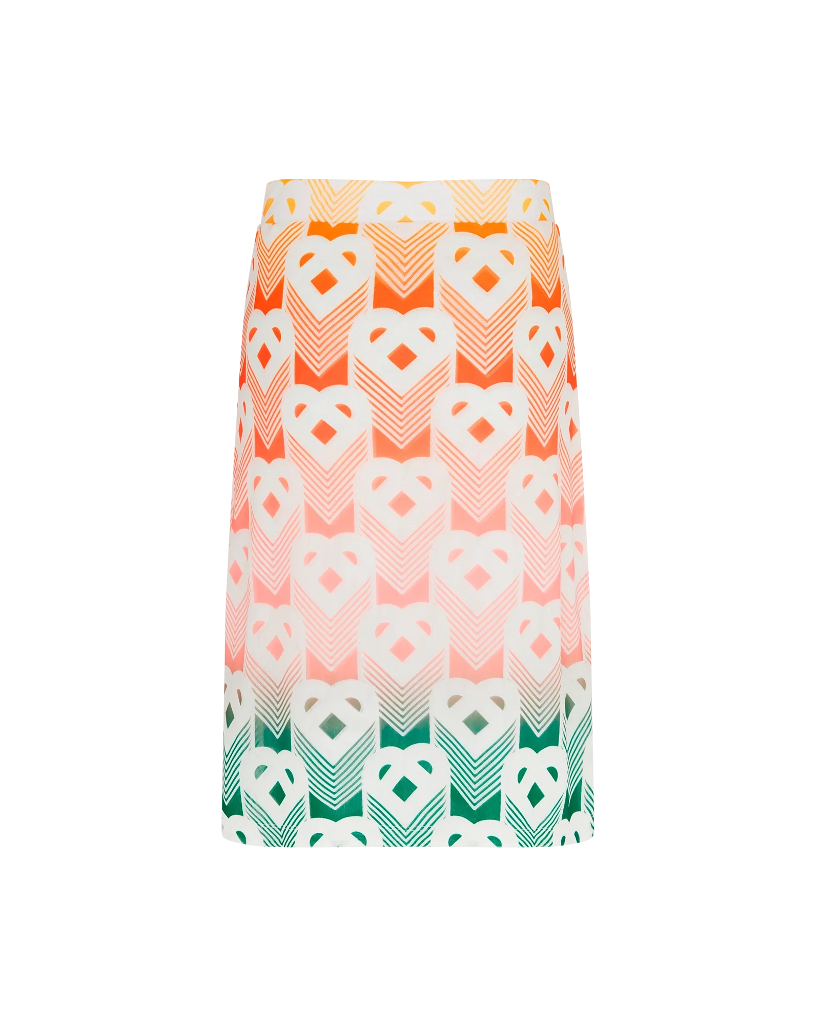 Gradient Heart Monogram Mesh Skirt - 图片 2