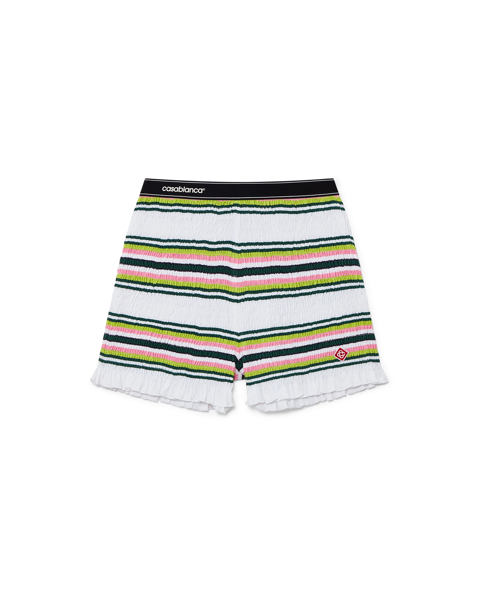 Stripe Shirred Shorts