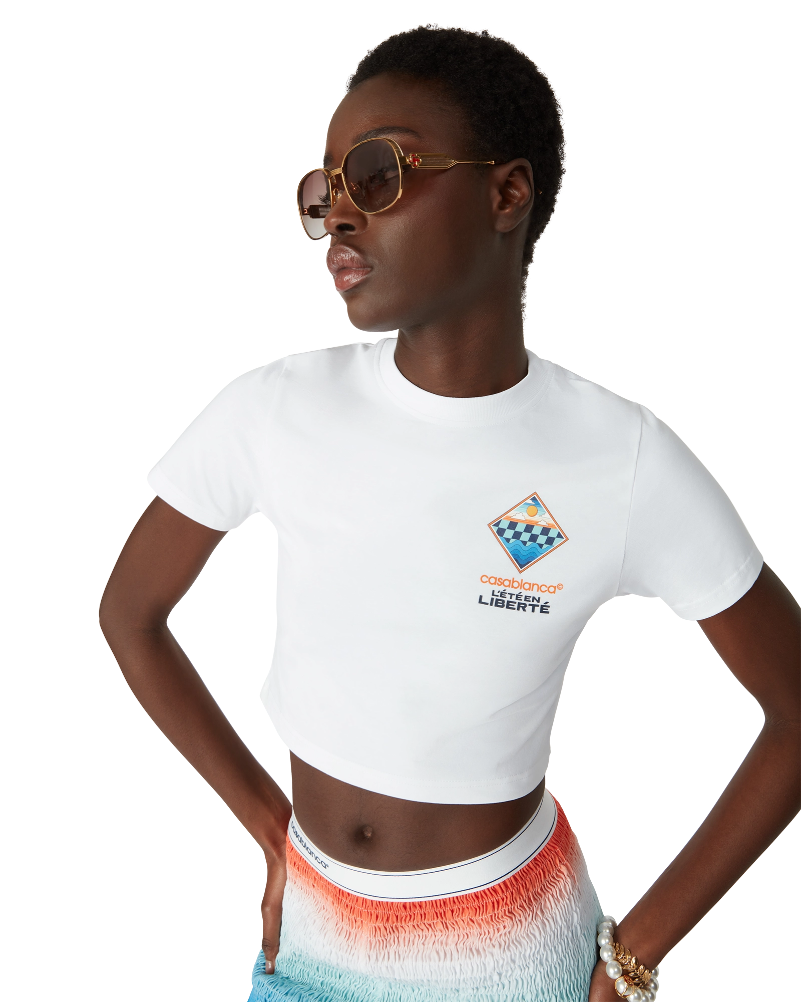 The L'Été En Liberté Short Sleeve Cropped T-Shirt - 图片 5