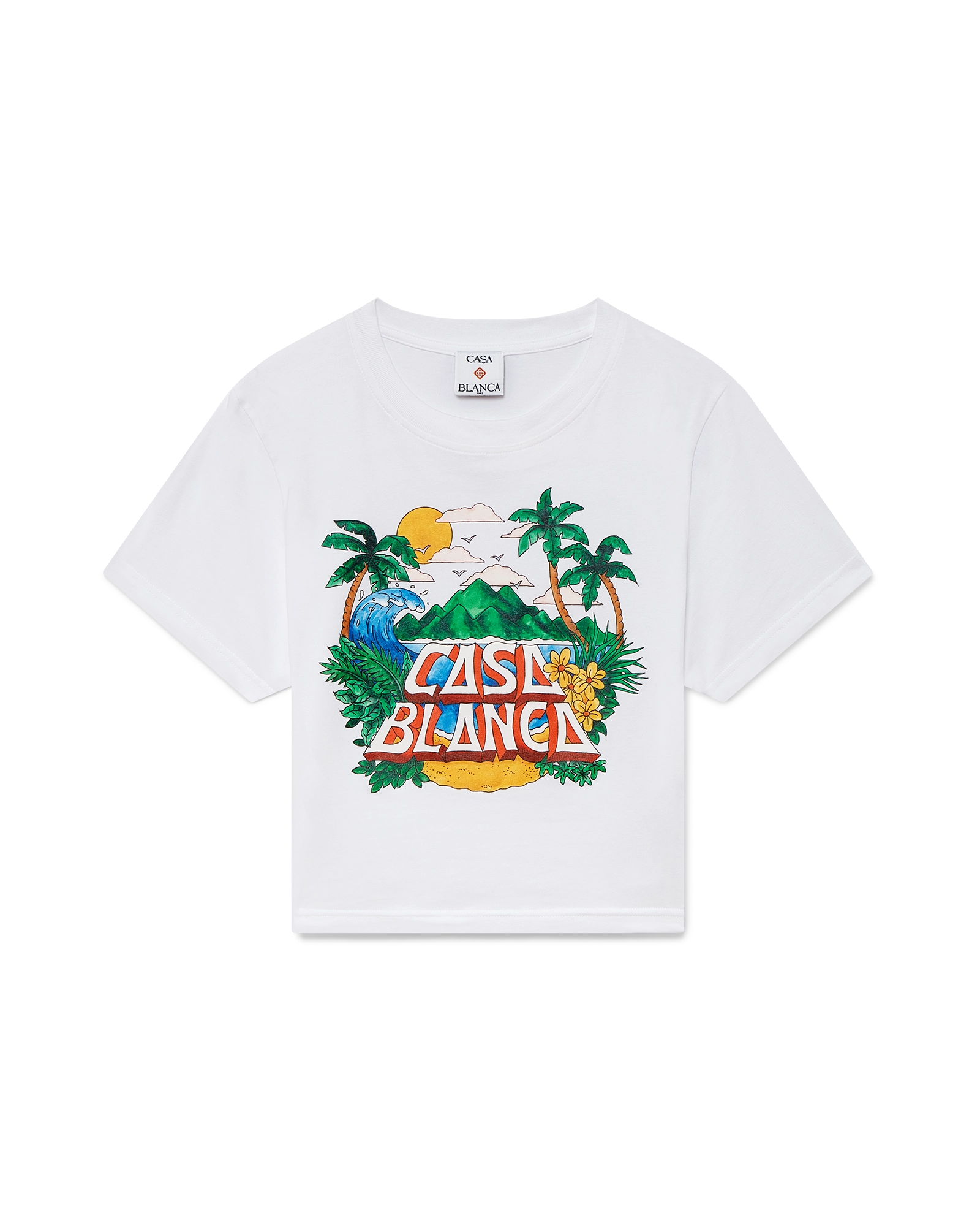 Casa Beach Wave Cropped Short Sleeve T-Shirt