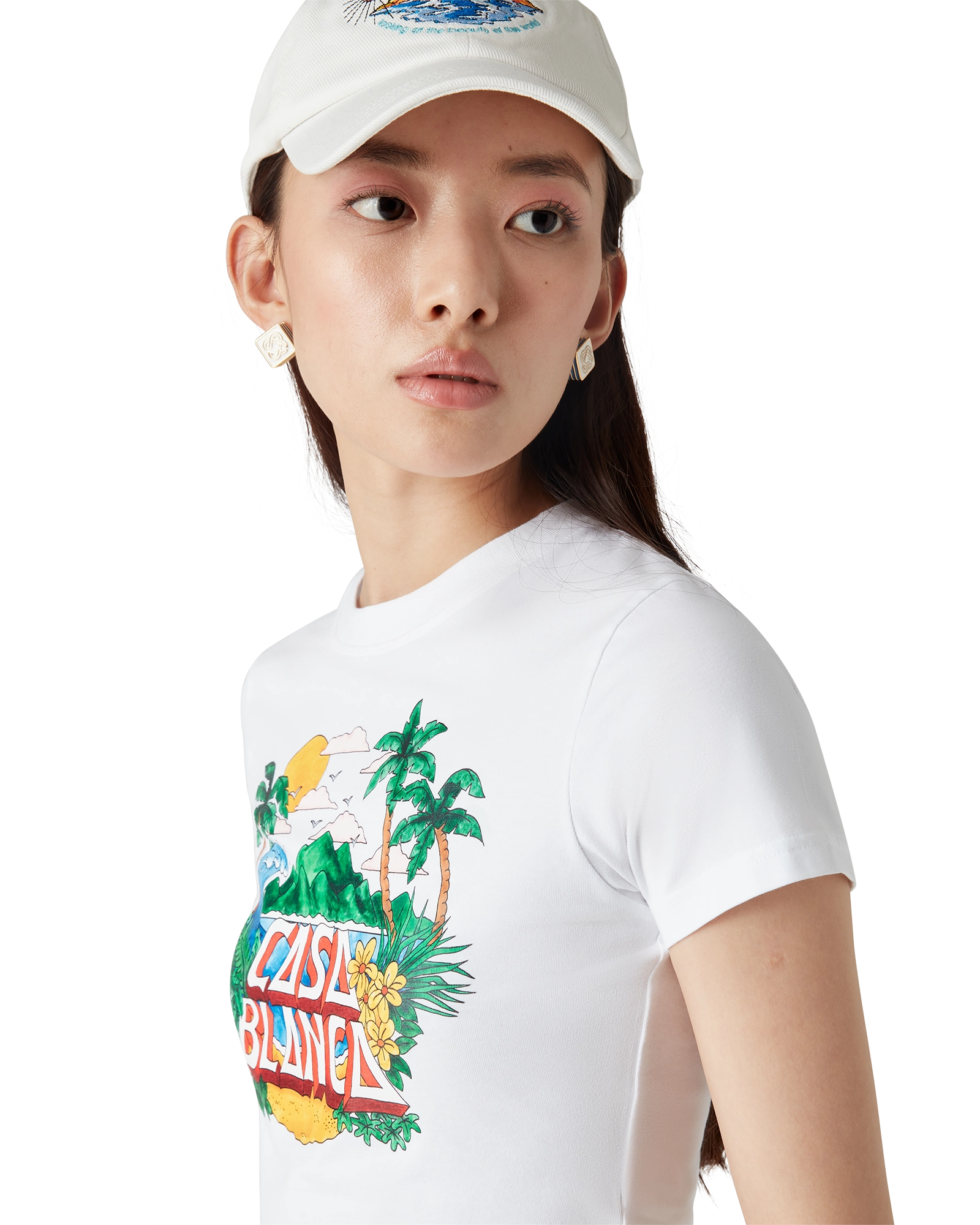Casa Beach Wave Cropped Short Sleeve T-Shirt - 图片 5