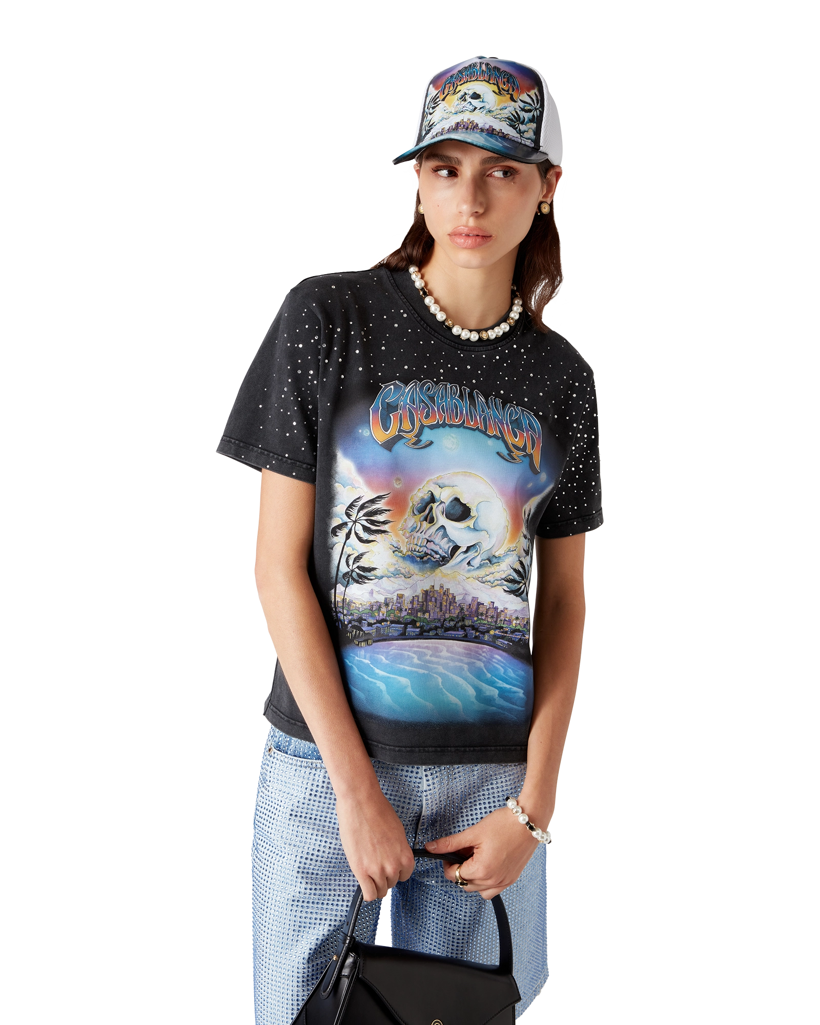 La Prémonition Crystal Embellished Short Sleeve T-Shirt - 图片 4