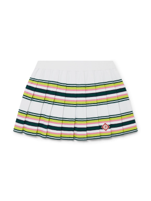 Stripe Pleated Skirt