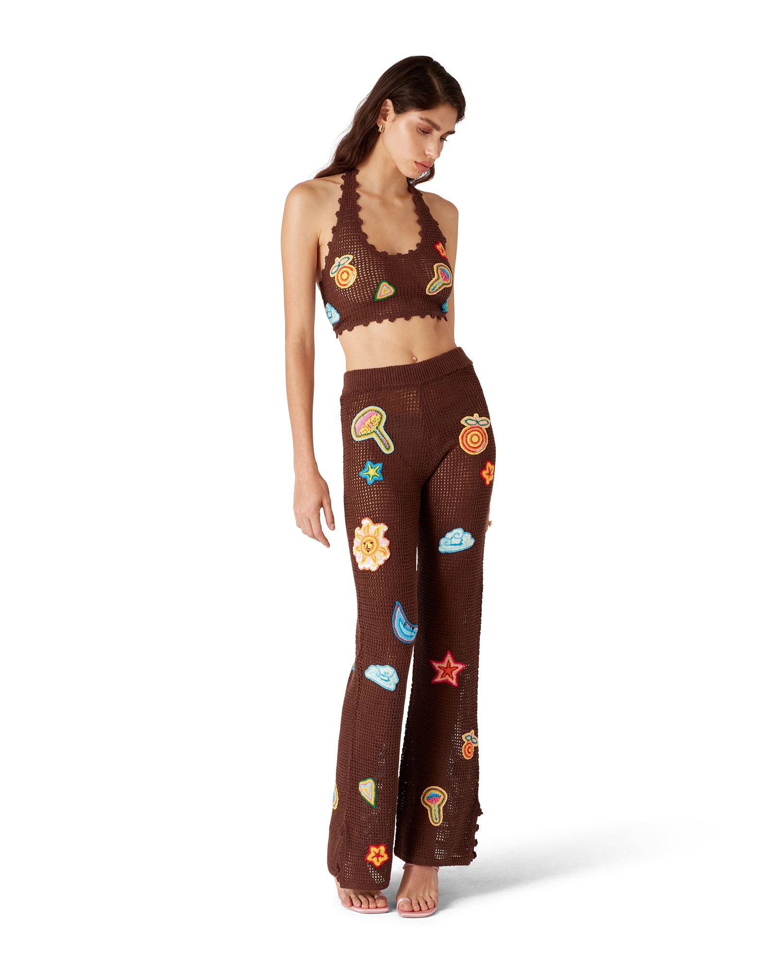 Motif Crochet Crop Top - 图片 2