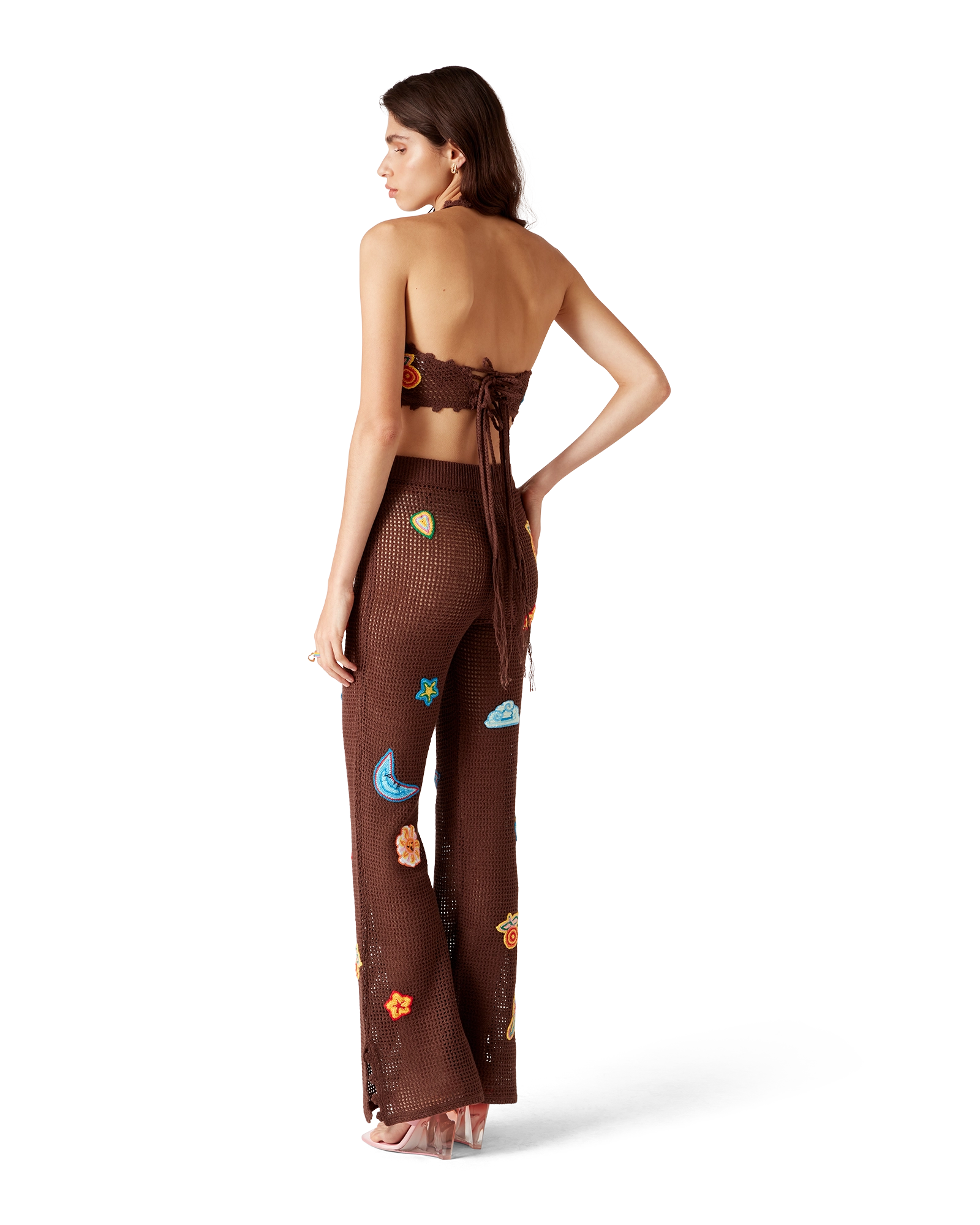 Motif Crochet Crop Top - 图片 3