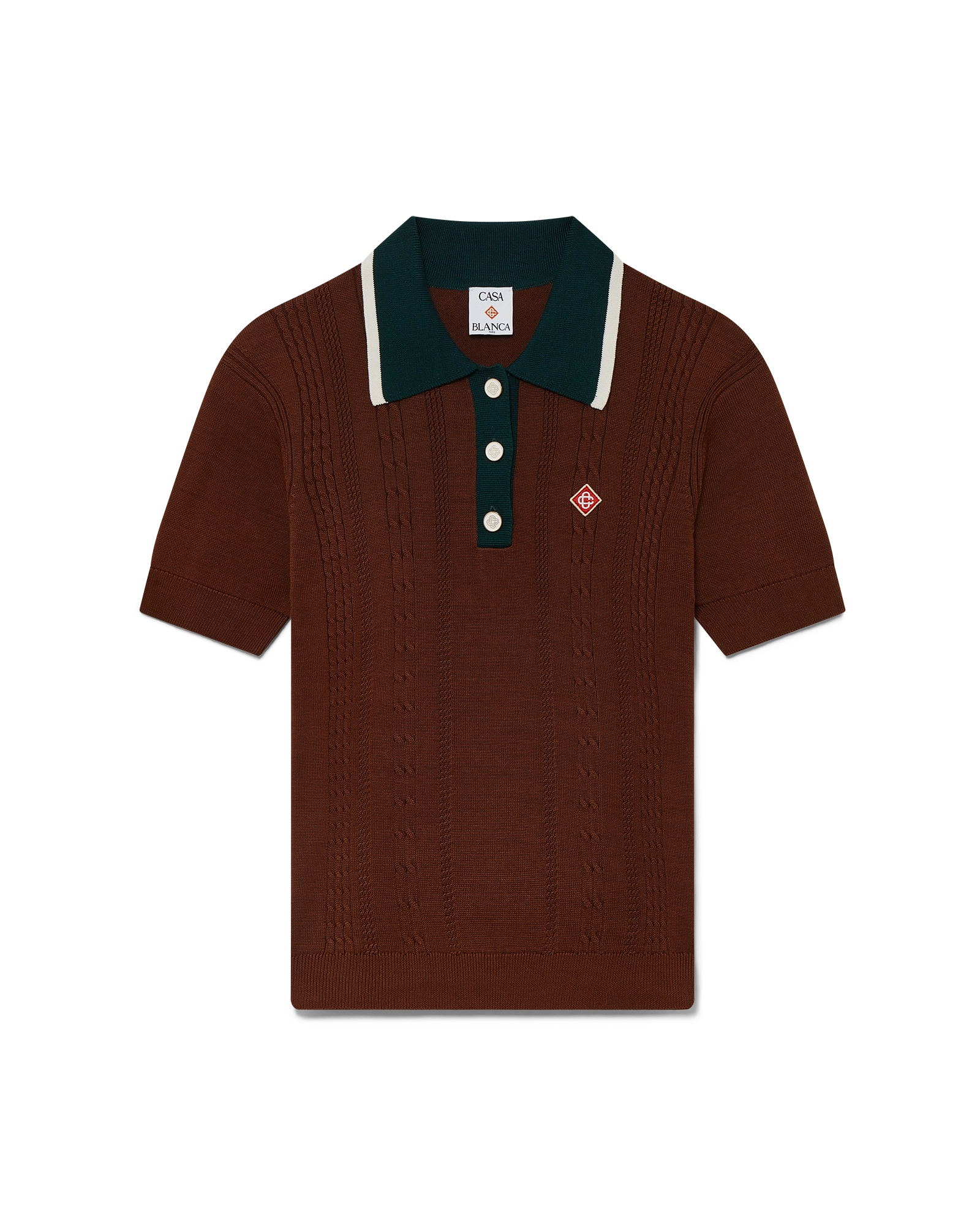 Cable Knit Polo Shirt