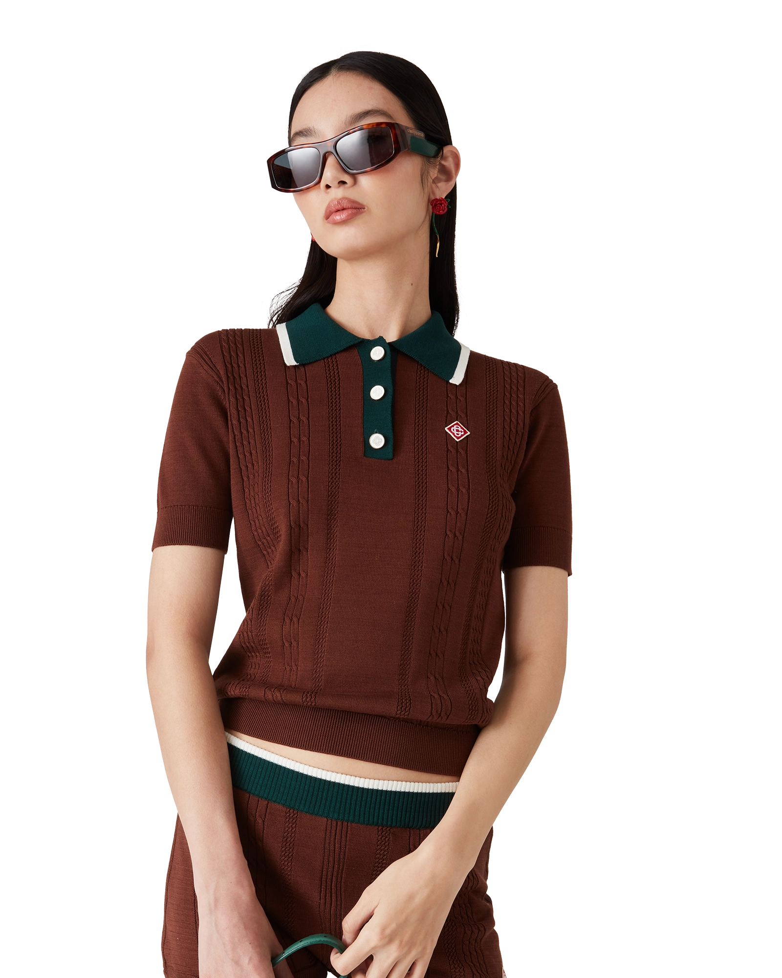 Cable Knit Polo Shirt - 图片 4