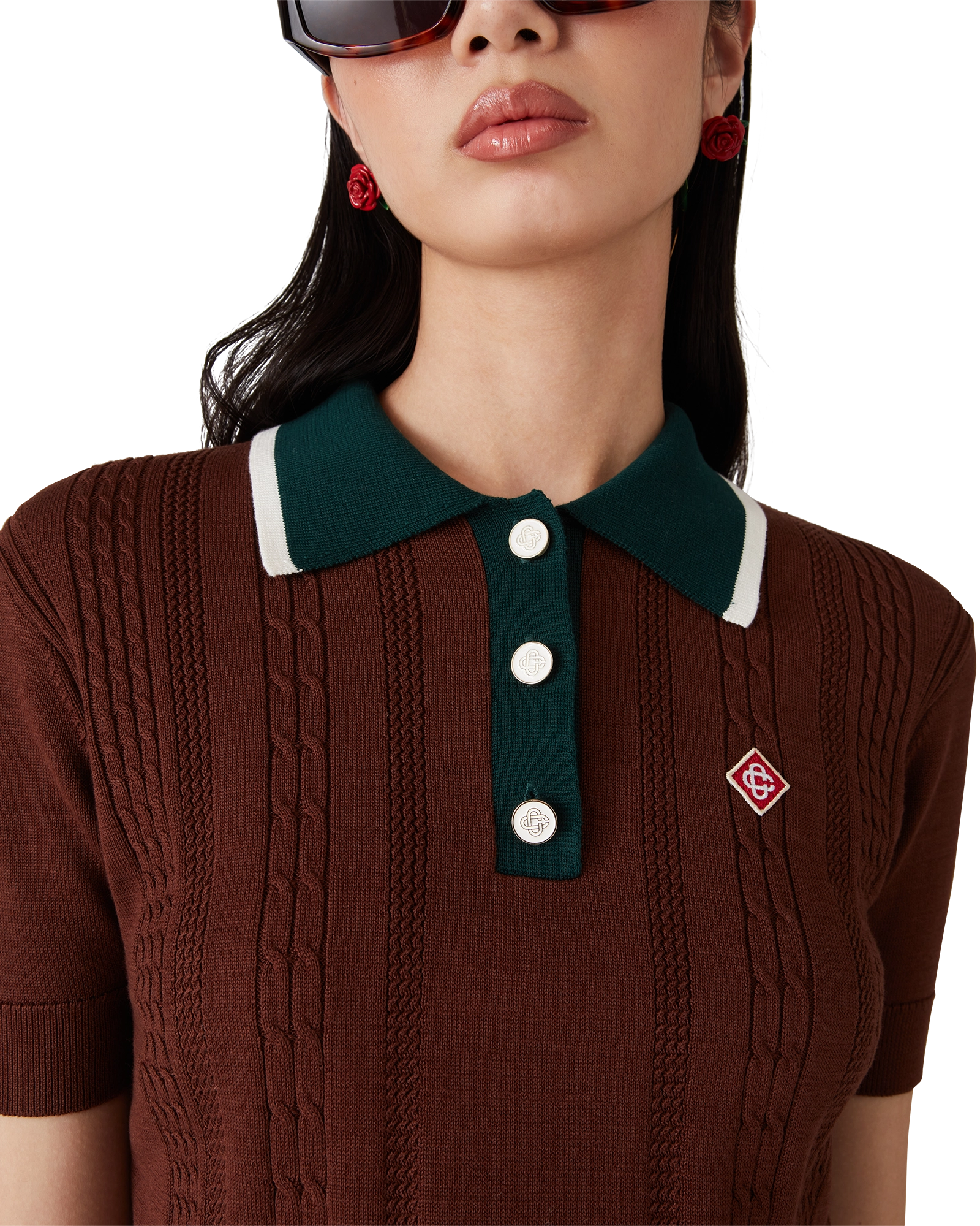Cable Knit Polo Shirt - 图片 5