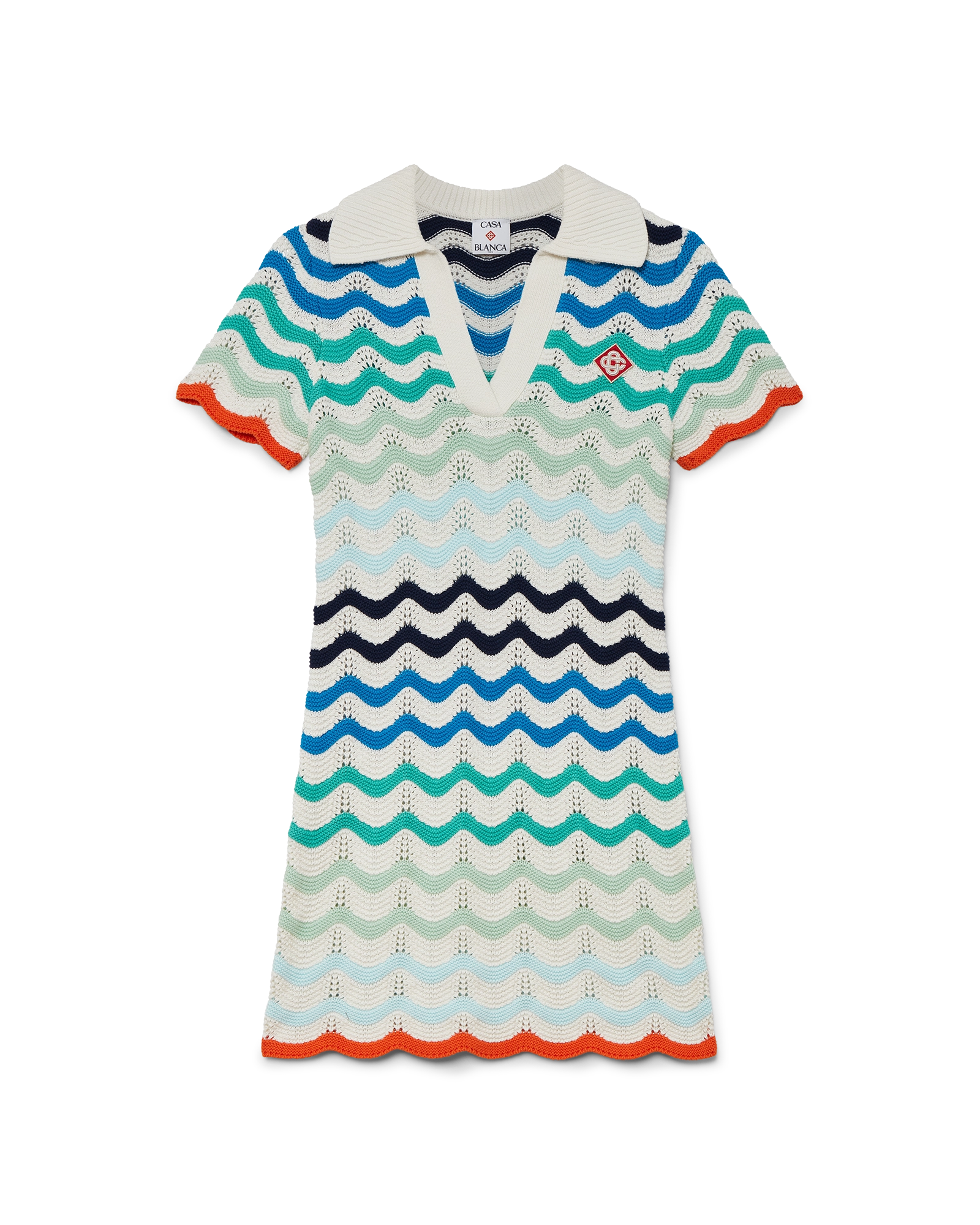 Gradient Wave Crochet Mini Dress