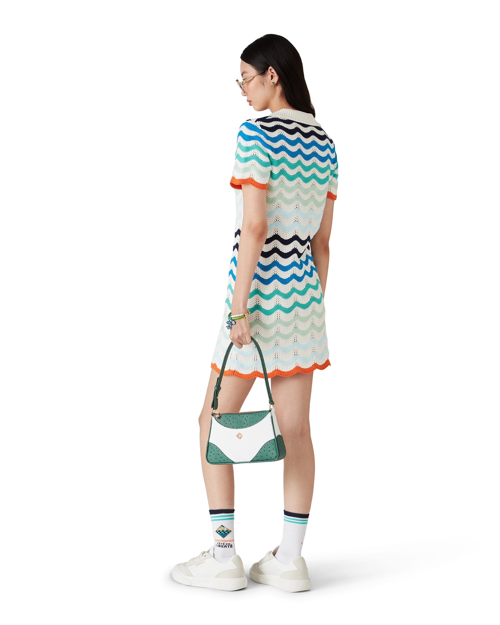 Gradient Wave Crochet Mini Dress - 图片 3