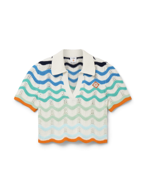 Gradient Wave Crochet Top