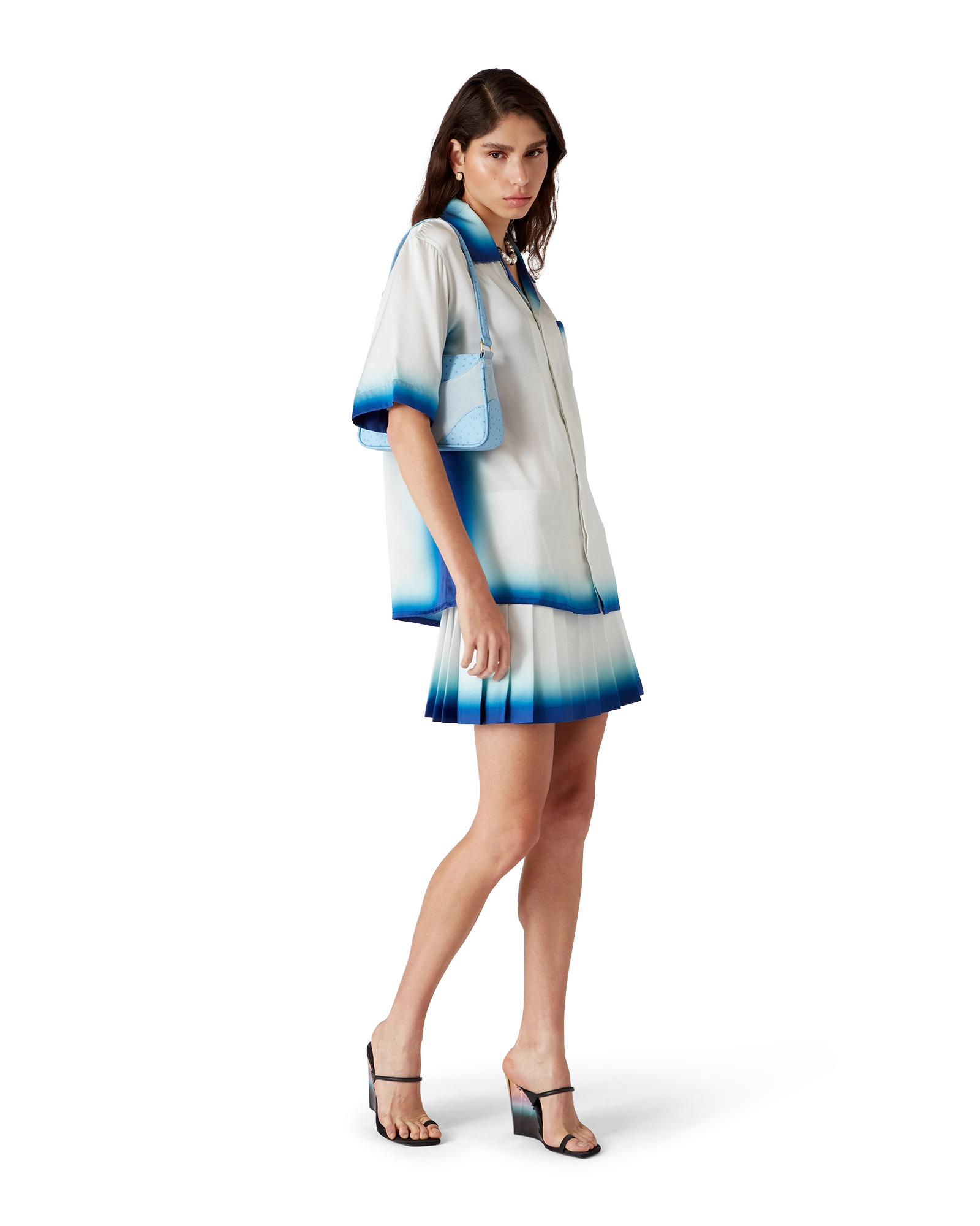 Casa Way Skate Pleated Silk Skirt - 图片 2