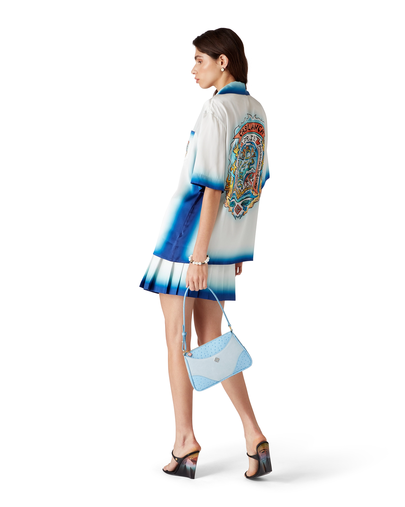 Casa Way Skate Pleated Silk Skirt - 图片 3