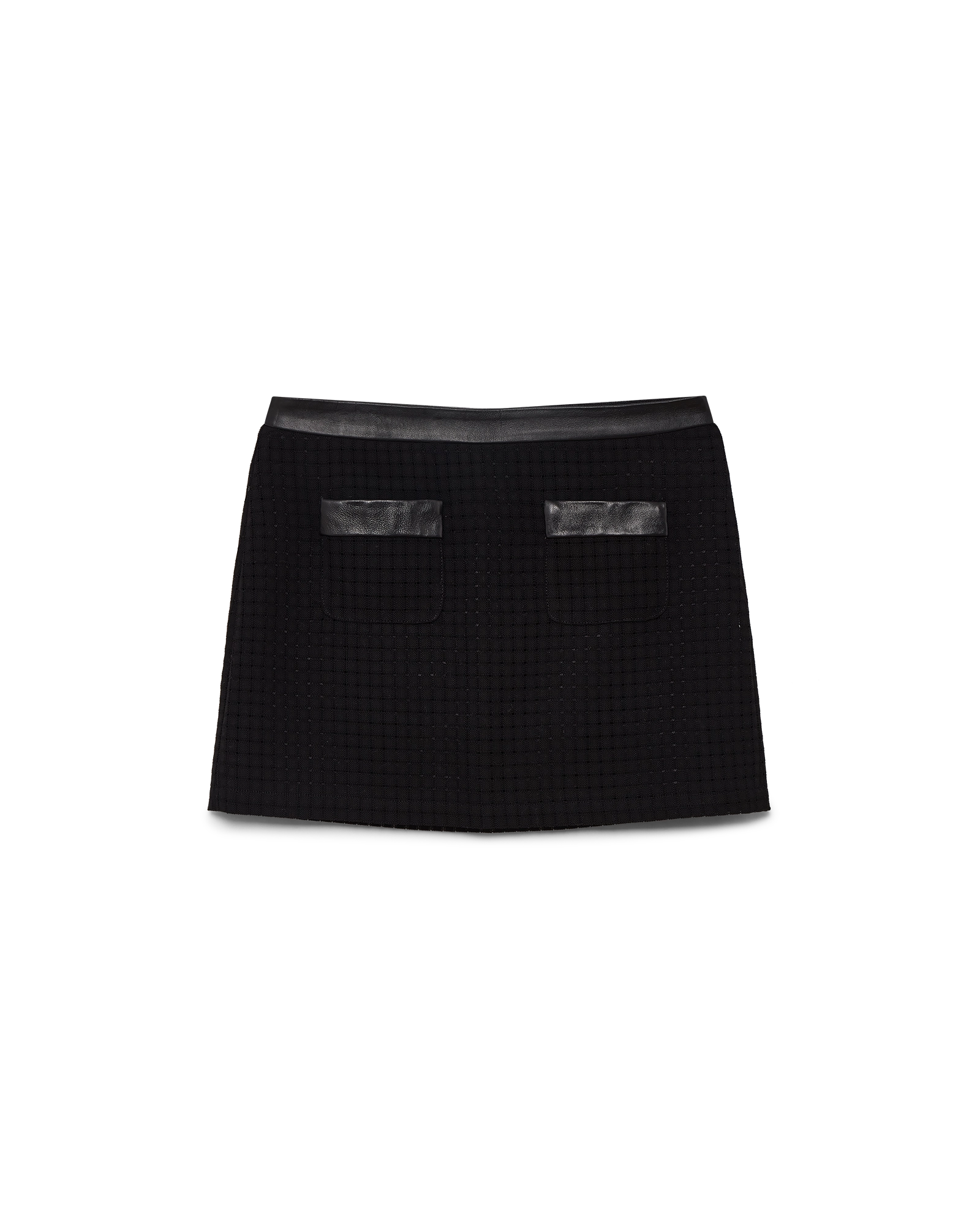 Open Weave Tailored Mini Skirt