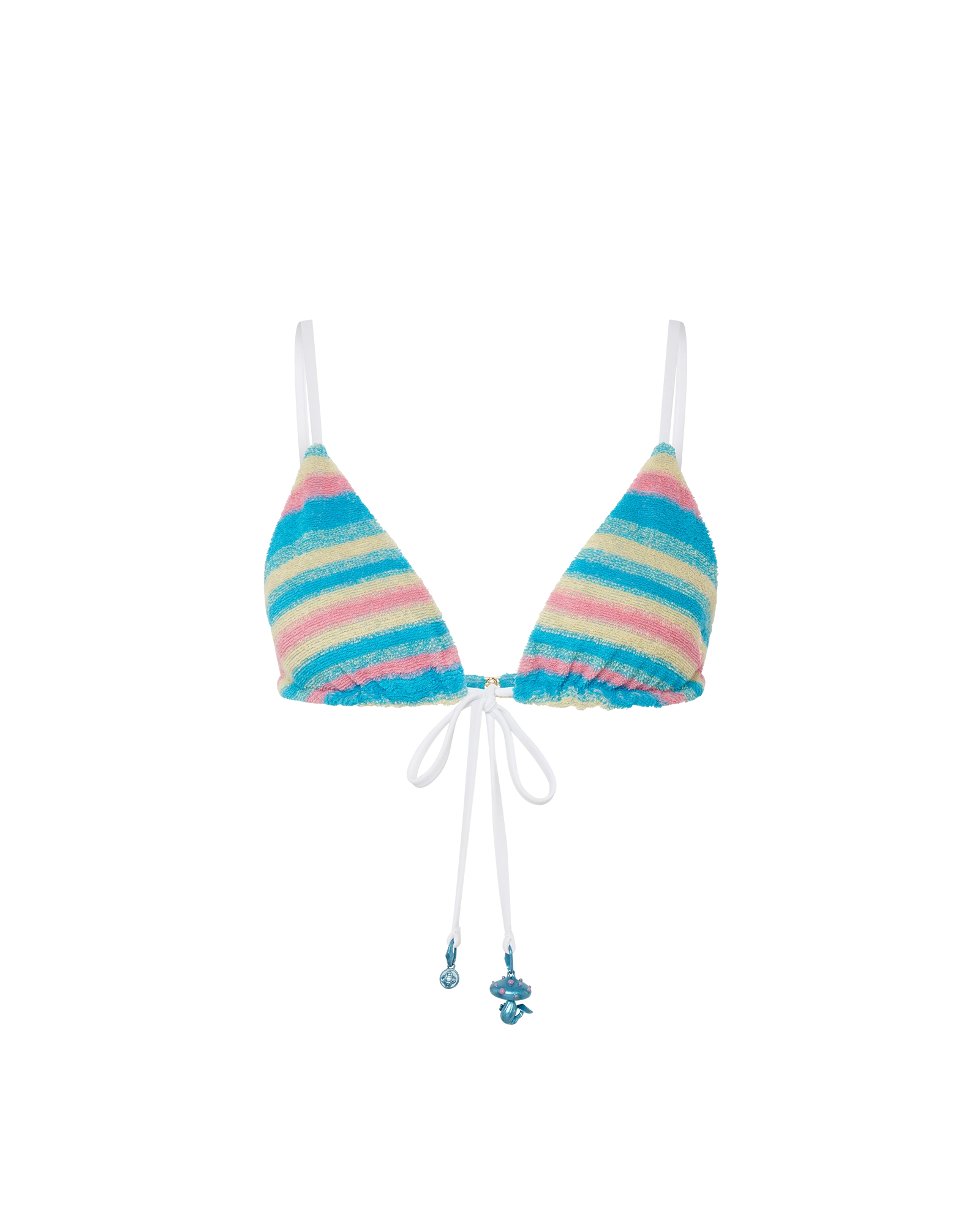 Stripe Towelling Bikini Top