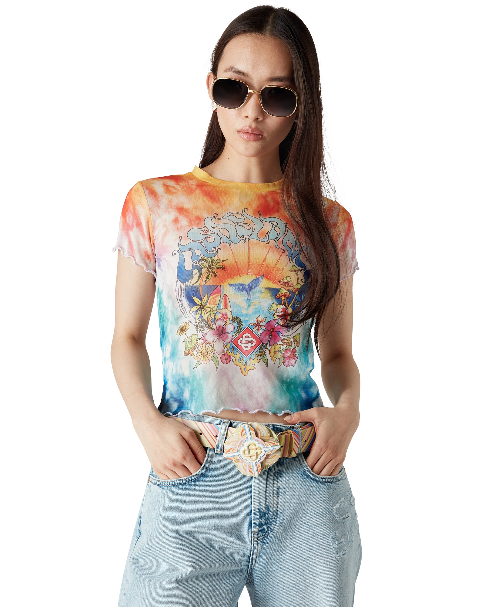 Surf Trip Tie Dye Mesh Short Sleeve T-Shirt - 图片 4