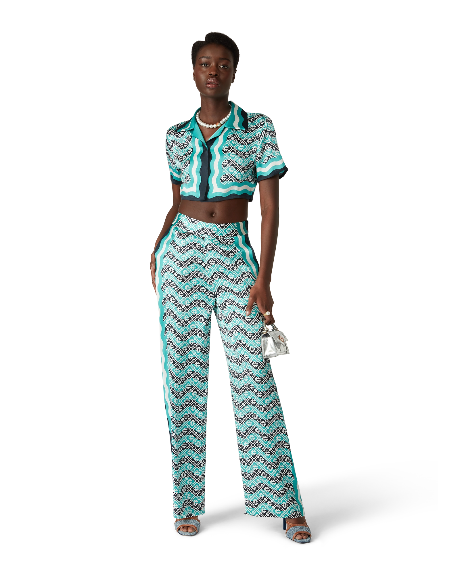 Monogram Wave Silk Trousers - 图片 2