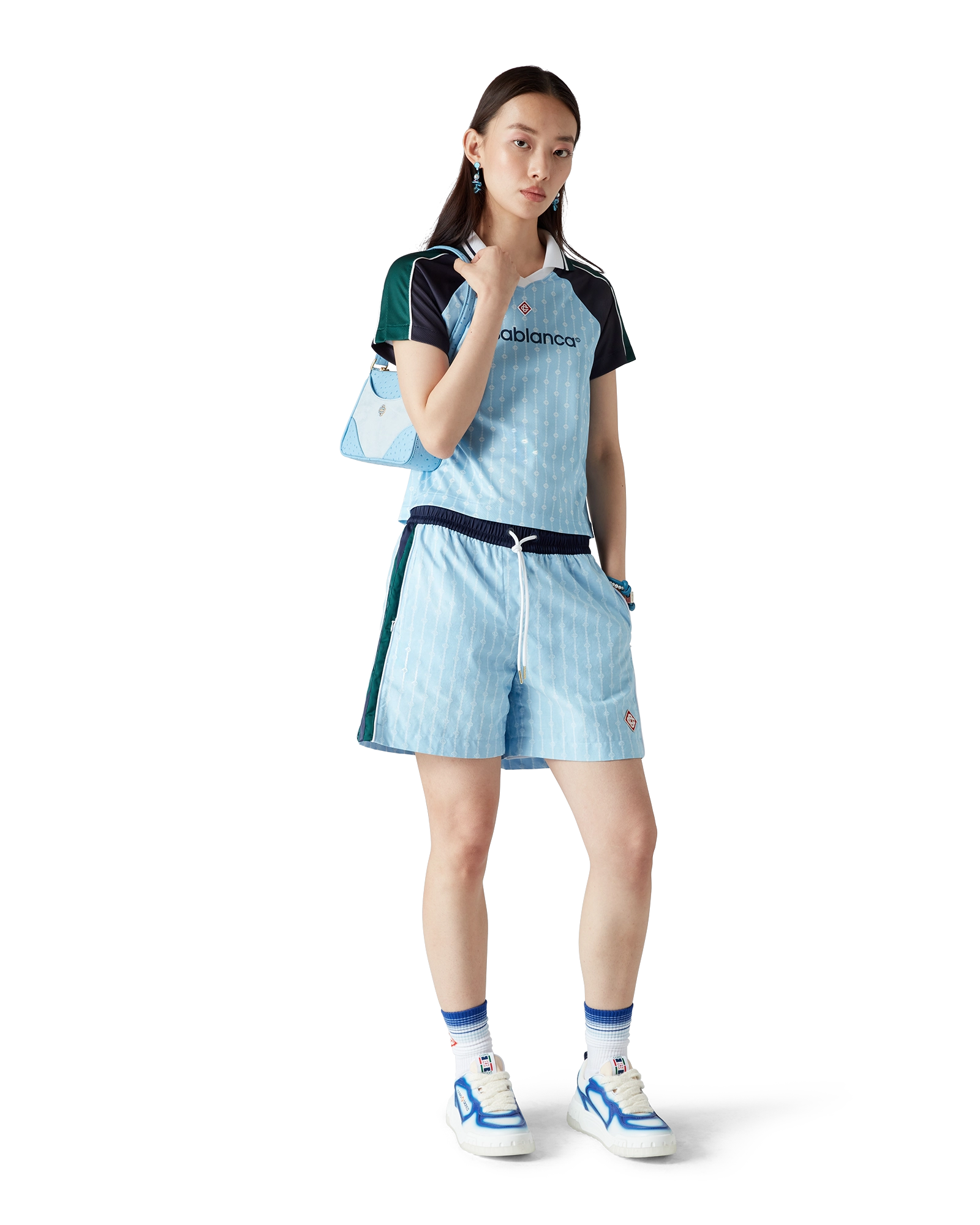 Pinstripe Laurel Track Shorts - 图片 2