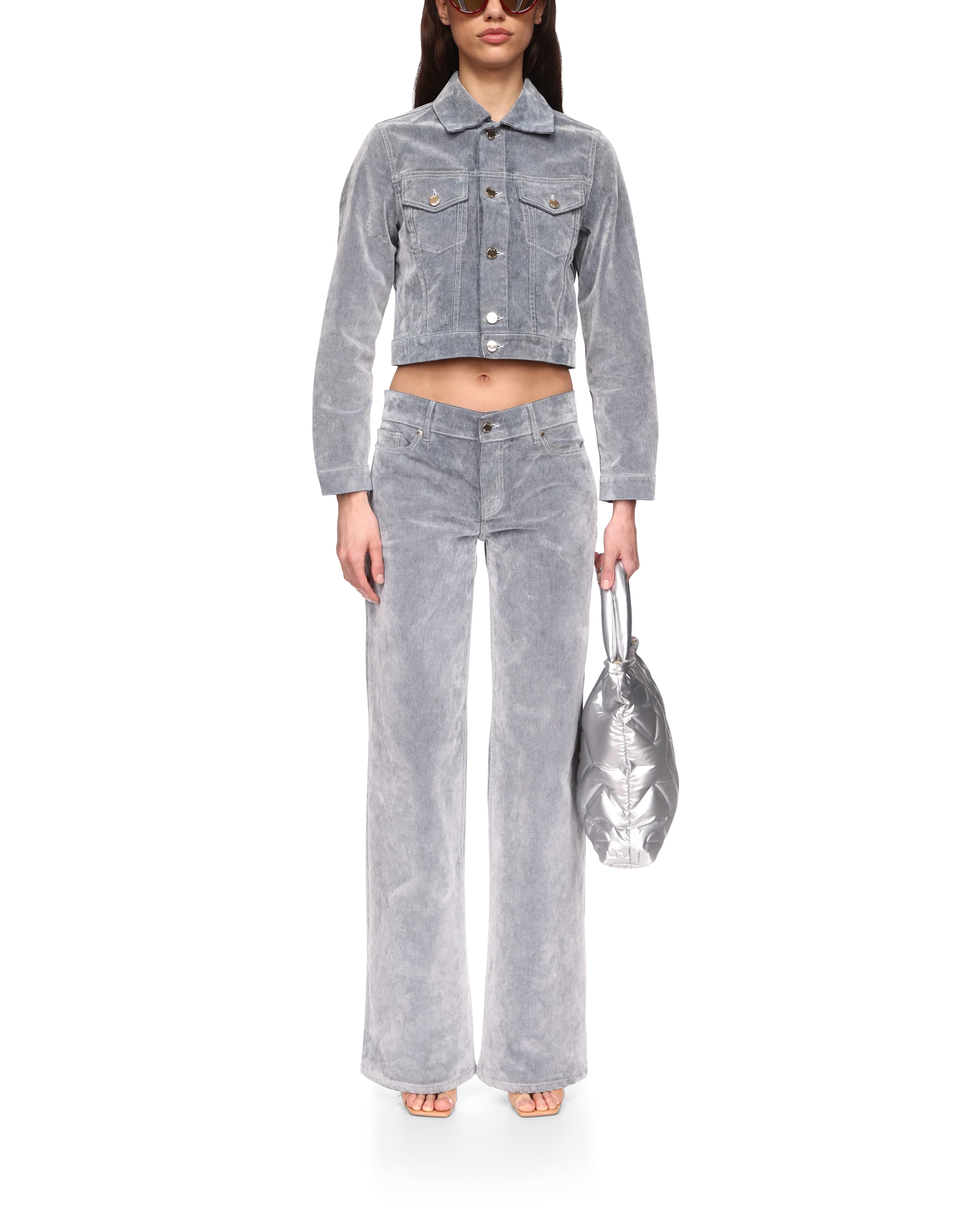 Peach Texture Denim Jacket - 图片 2