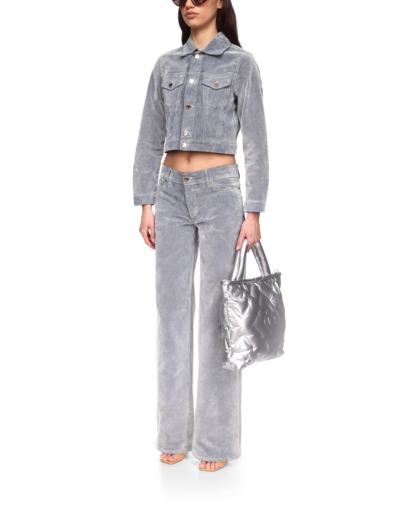 Peach Texture Denim Jacket - 图片 3