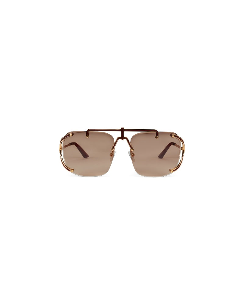 Gold & Brown The Pilot Sunglasses - Image 2